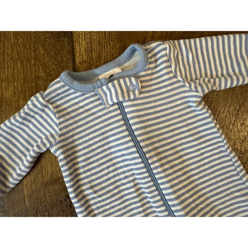 Gerber Preemie Baby Boy Sleeper Zipper Outfit Romper Pajamas Clothes Blue Stripe